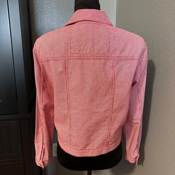 VTG Koret City Blues Petites Jacket Womens PM Red Gingham Check Western Retro - Picture 7 of 9